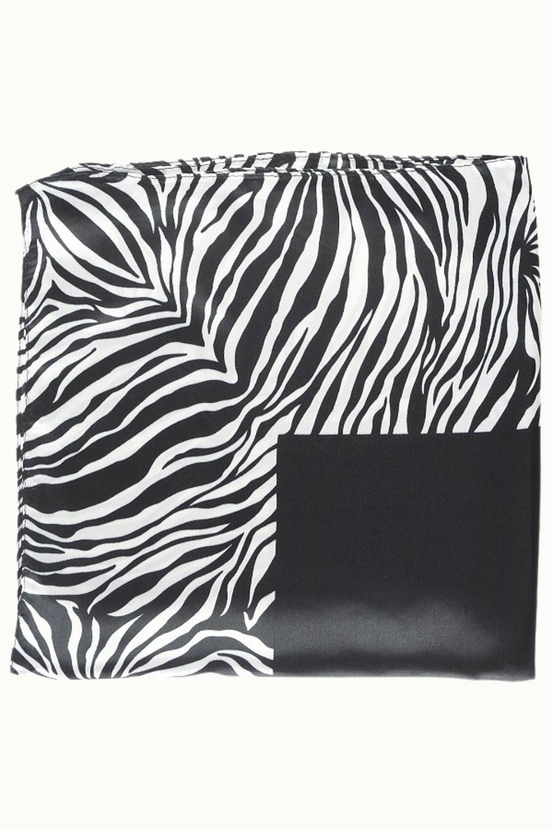 Olive & Pique - Wholesale Scarf - Women's - "So Silky" Satin Neckerchief Scarf, Versatile, Zebra1