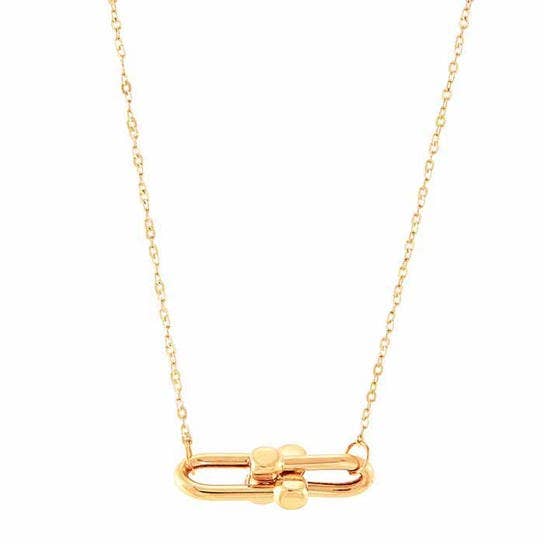 14K Yellow Gold Interlocked Bars Necklace for wholesale by Silber Jewelers