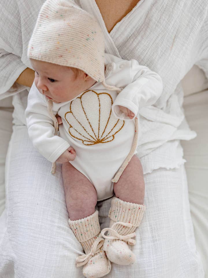 Newborn Bonnet - Oat for wholesale by Woven Kids