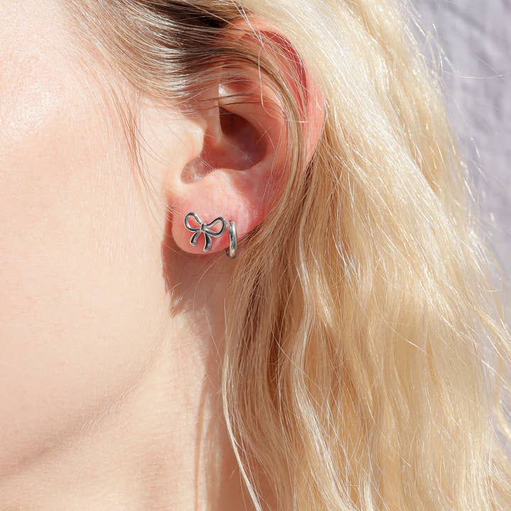 WJW - Wholesale Stud/Post Earrings - 18K Gold PVD Stainless Steel Bow Stud Earrings