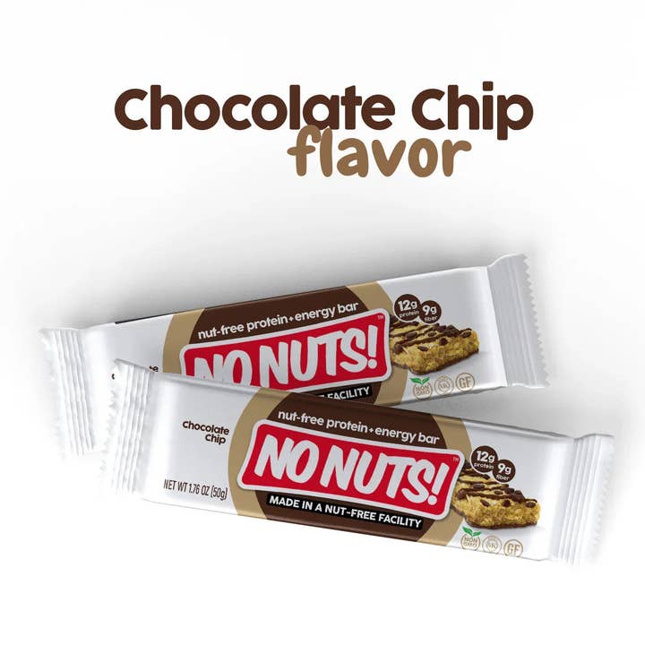No Nuts! - Vendita all'ingrosso Barrette - Barrette Snack con Gocce di Cioccolato - Confezione da 12 Barrette