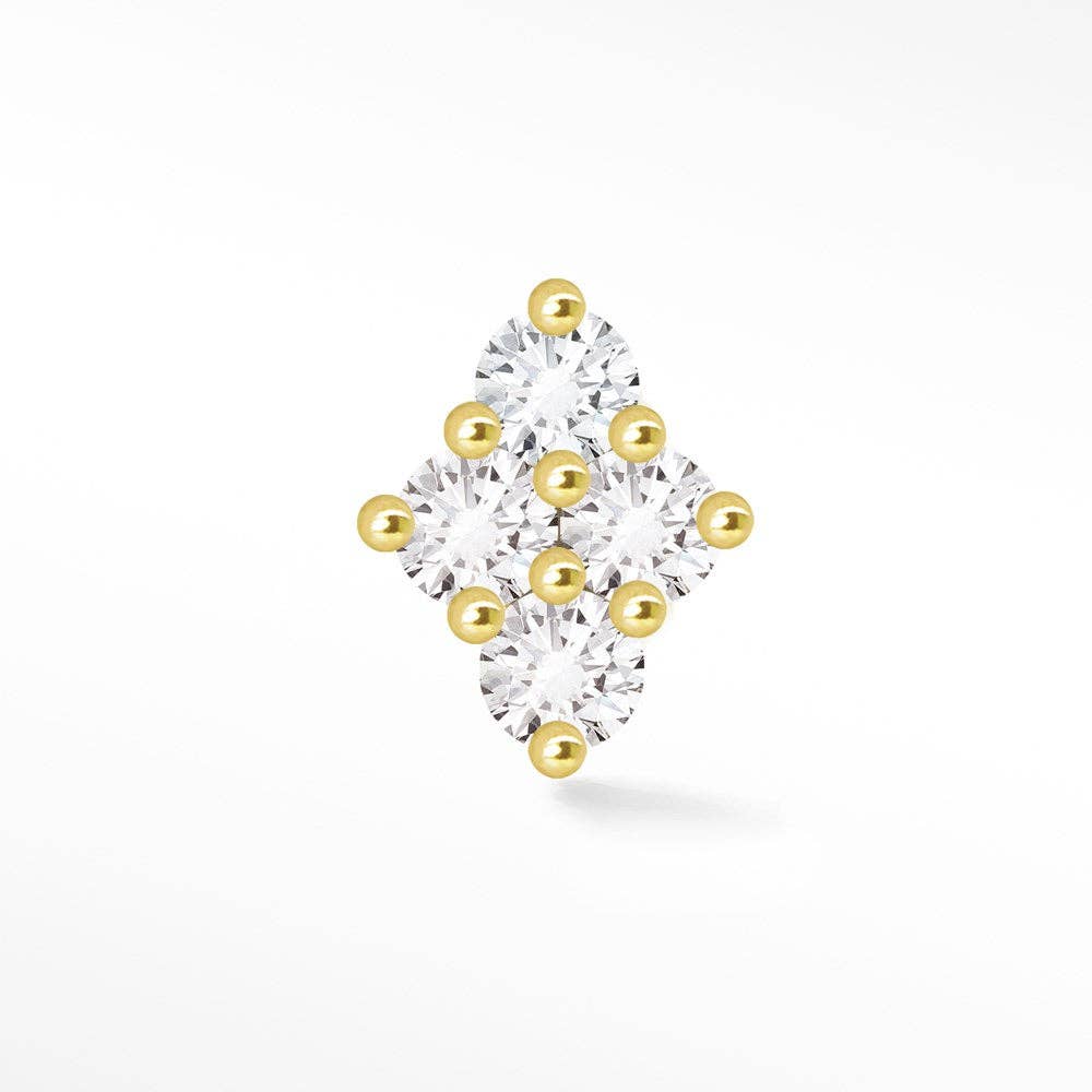 Diamond Flat Back Earring Southern Cross 14k Yellow for wholesale on Faire0