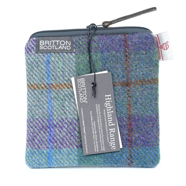 TWEED MAKE-UP POUCH LARGE TEAL TWEED MAKE-UP POUCH LARGE TEAL