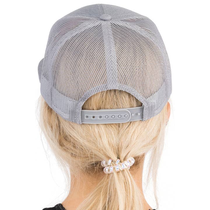 Cap Zone - Wholesale Trucker hat – Women’s - Colored Front Two Tone 7 Panel Flat Bill Trucker Hat10