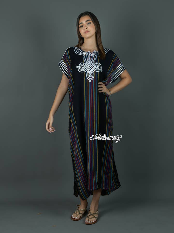 Melecraft - Wholesale Kaftan - Women's - Moroccan Striped Kaftan Dress for Women - Handmade Gandoura11