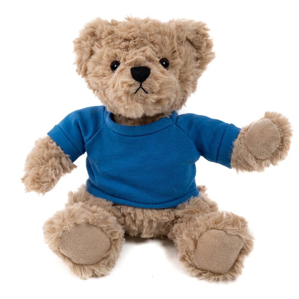 Plushland – wholesale Stuffed/plush toy – Kids & baby – 9" Curly Teddy Bear in Custom T-shirts | Customizable Plush2