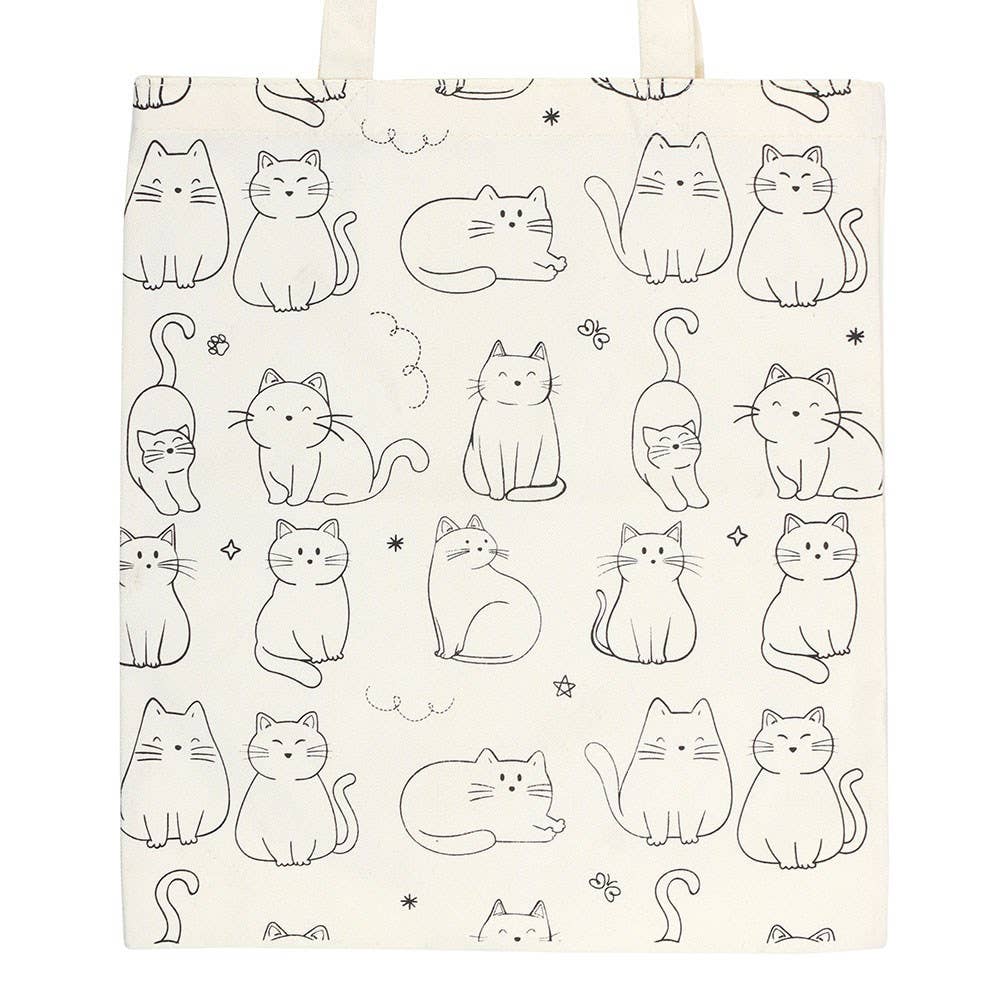 WONDER IMPORTS AUSTRALIA - Wholesale Tote bag – Women's - White Cat Print Polycotton Tote Bag2