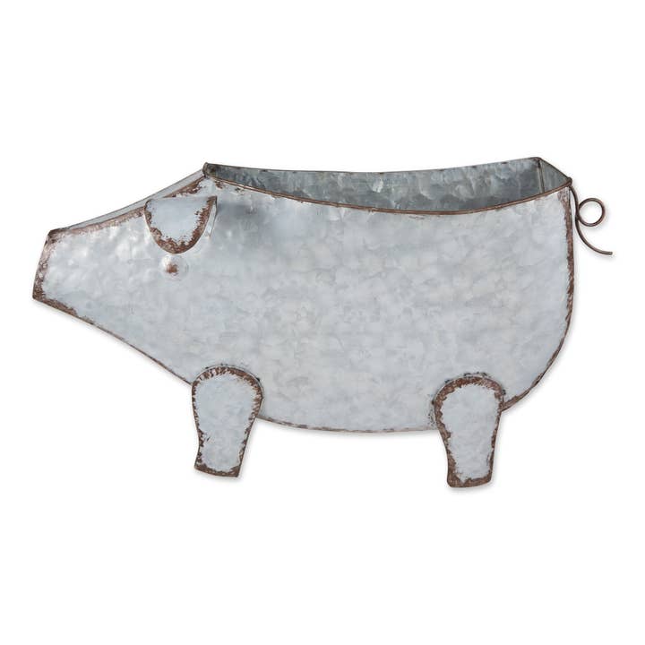 Pig Galvanized Wall Planter for wholesale by Zingz Home