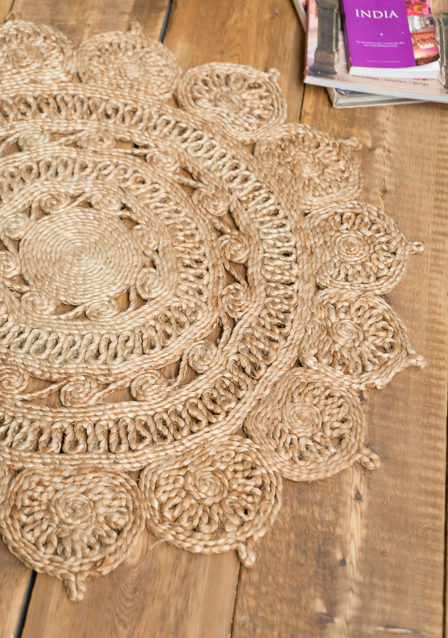 Namaste - Wholesale Area Rug - Kalavi Round Jute Braided Openweave Rug 90X90Cm1