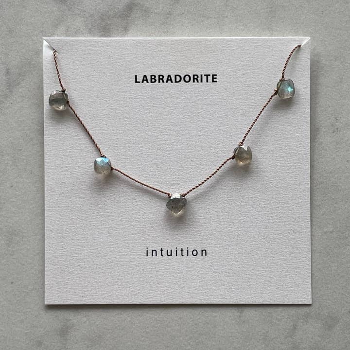 Soulsilk - Wholesale Beaded/Pearl Necklace - Labradorite 5 Stone Necklace- Intuition