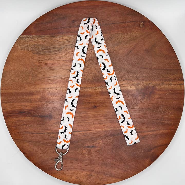 Black and Orange Bats Lanyard for wholesale by The Lanyard Boutique
