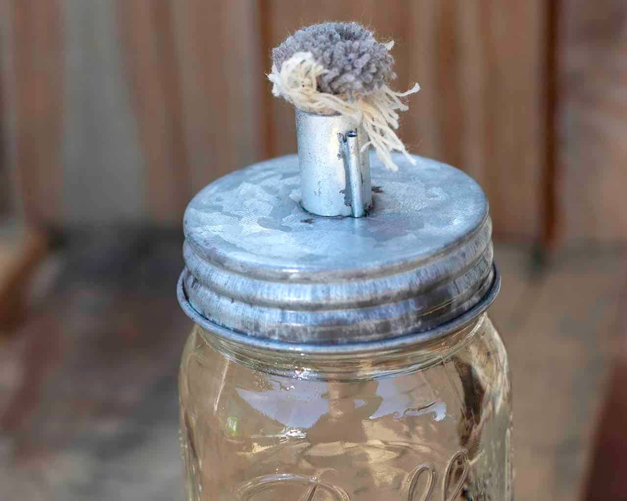 Mason Jar Lifestyle - Wholesale Lantern - Tiki Torch Oil Lamp Lid in Galvanized Metal for Mason Jars2