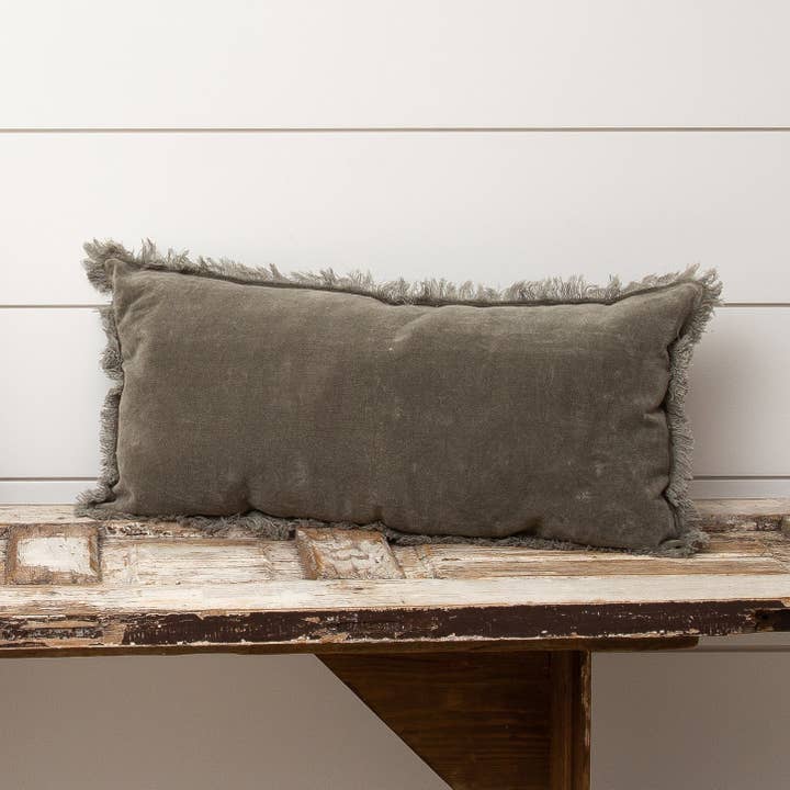 Audrey's Home & Gift - Wholesale Lumbar Pillow - Lumbar Pillow - Velvet, Slate (PC)