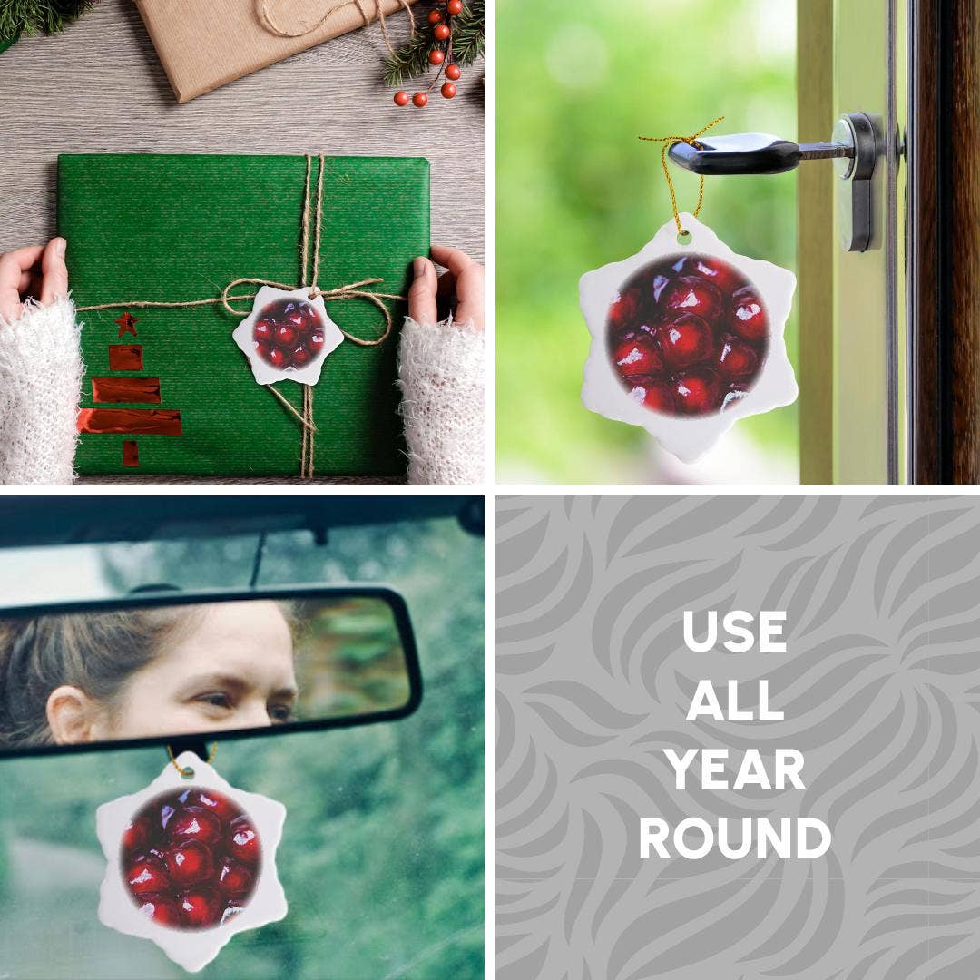 3dRose - Wholesale Ornament - 3dRose, Red pomegranate seeds, macro photo, Ornament4