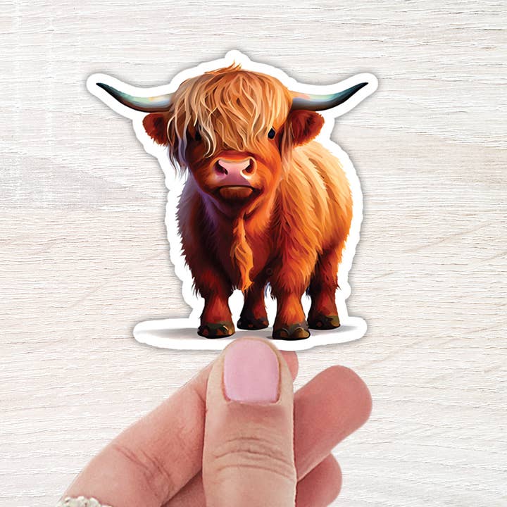 Highland Cow Sticker for wholesale by The Daydreamer Designz