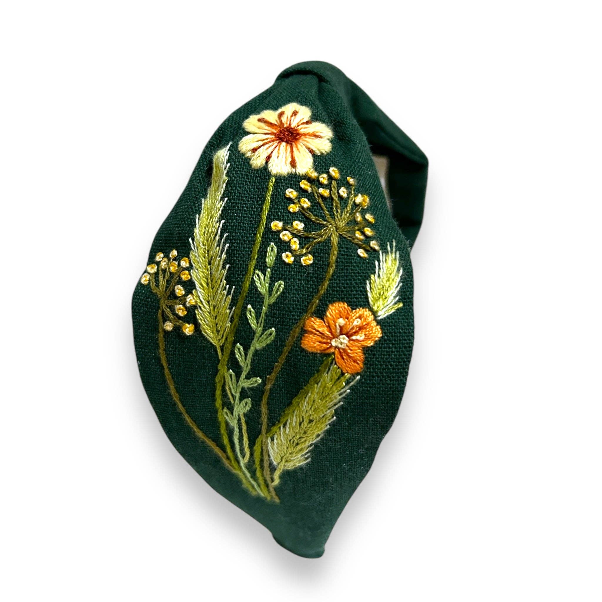 Rumoon Handmade - Wholesale Fashion Headband - Women's - Emerald Field Blossom Embroidered Headband1