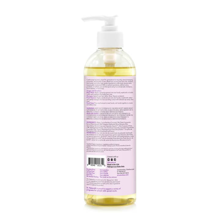 Dr. Natural - Wholesale Body Wash/Shower Gel - Plant-Based Castile Liquid Soap - Lavender (16oz)