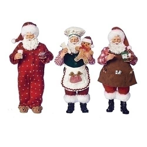 Roman - Vente Décoration de Noël - Père Noël en tissu mâché ; assortiment de 3 biscuits0