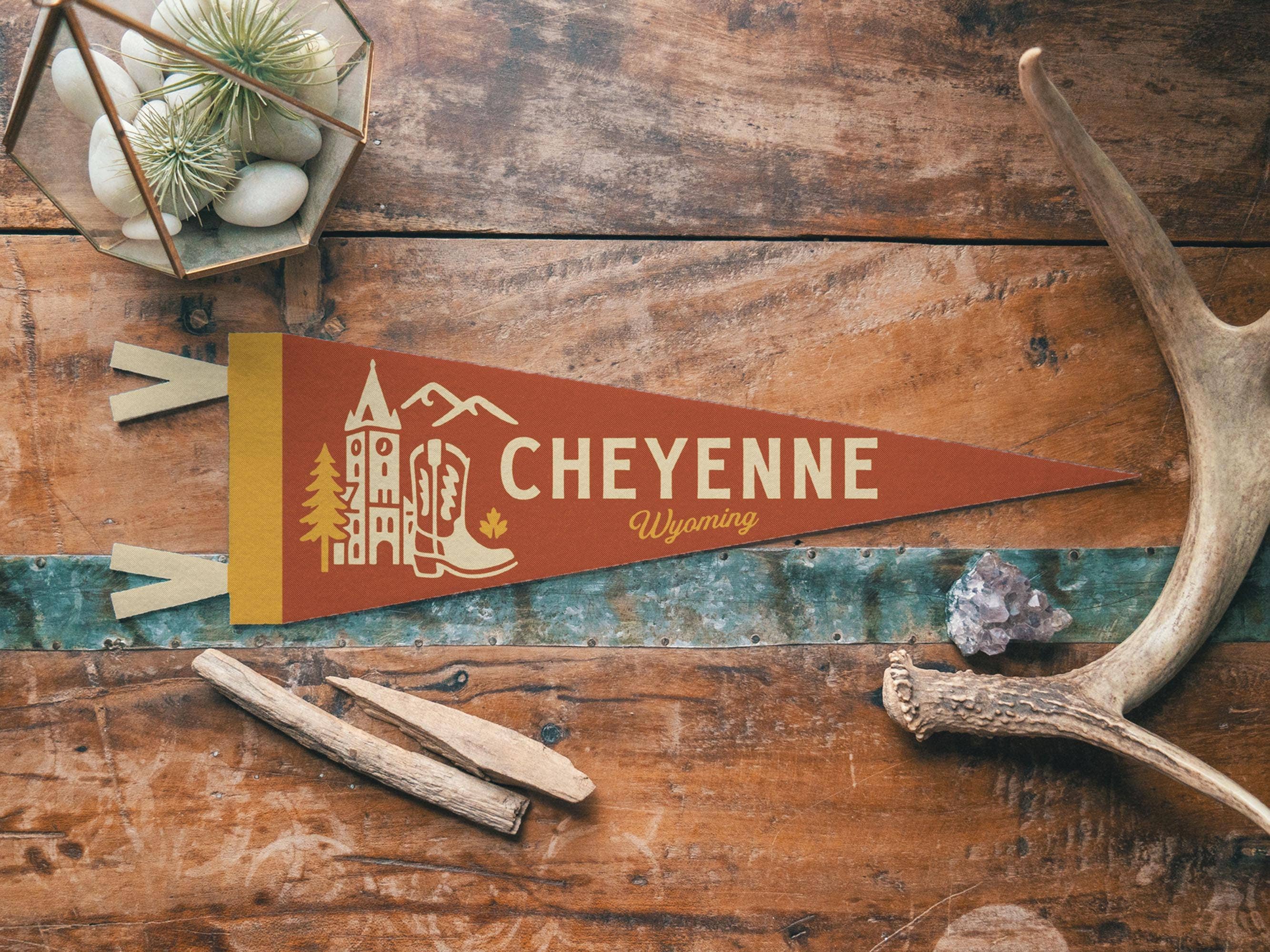 Benoit's Design Co. - Wholesale Sign - Cheyenne Wyoming Felt Pennant0