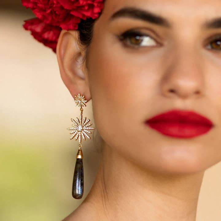 Brincos Luz de Feira Roxo e Ametista por atacado de ACUS