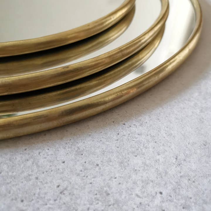 High crafty - Wholesale Wall Mirror - Handmade Moroccan Round Mirror with Golden Brass Frame4