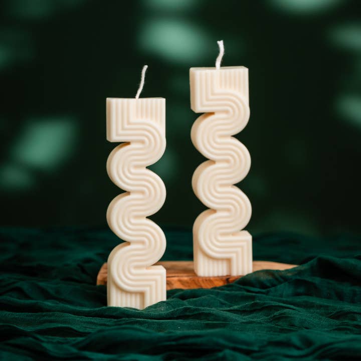 Zig Zag Lines Candle – Modern & Sculptural Accent and other Purchase Wholesale geometric candle holder. Free Returns & Net 60 Terms on Faire trending on Faire.