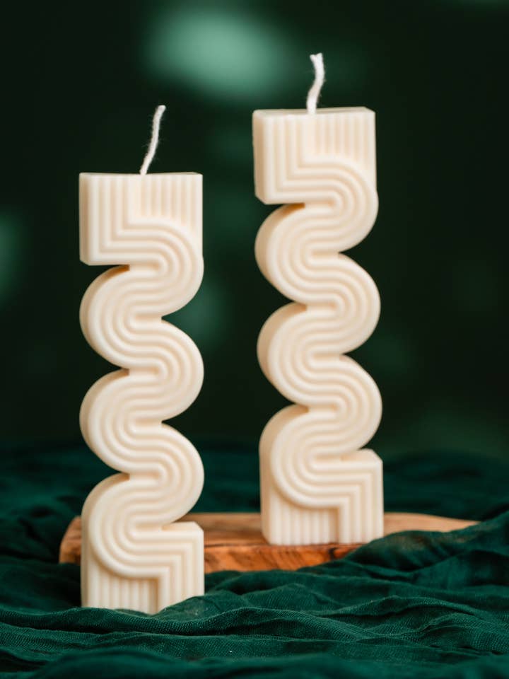 Zig Zag Lines Candle – Modern & Sculptural Accent for wholesale by Allure CA