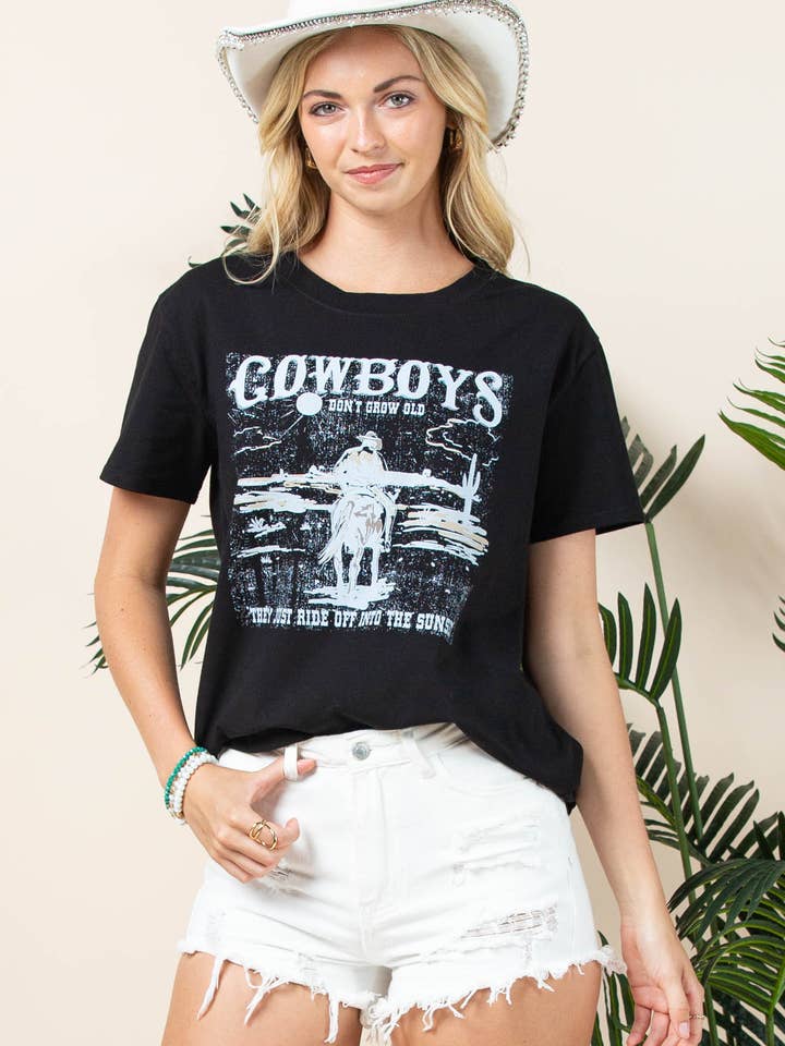 AV1205-ZIA COWBOY GRAPHIC COTTON T-SHIRT for wholesale by Avery