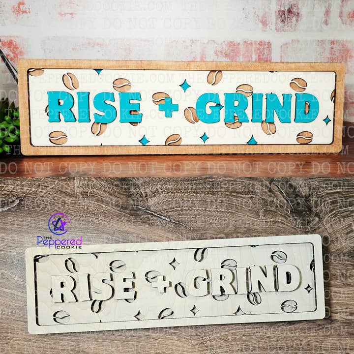 Home Decor - Chunky Layered Rise and Grind Shelf Sitter UNFINISHED for wholesale by The Peppered Cookie