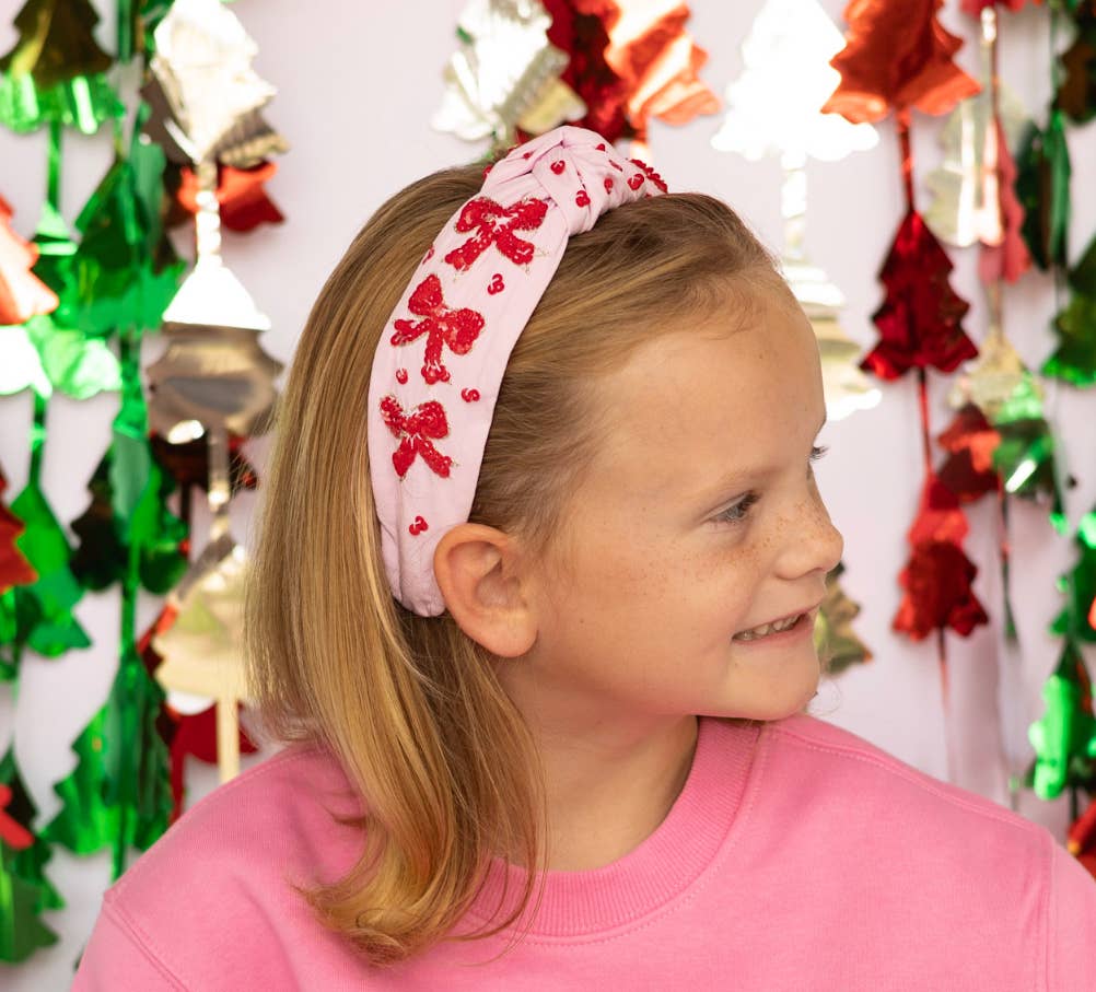 The Heady Chic - Wholesale Fashion Headband - Women's -  Red Sequin Bow Headband3