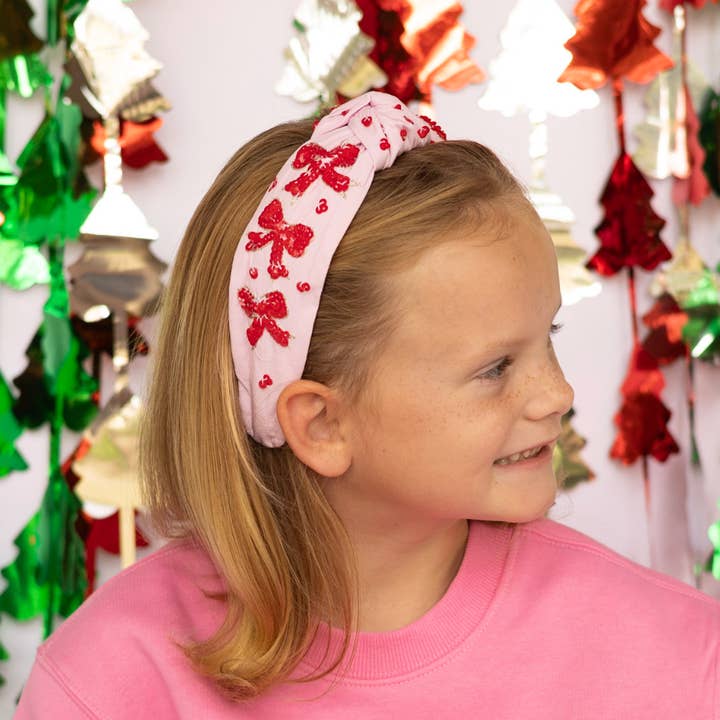 The Heady Chic - Wholesale Fashion Headband - Women's - Red Sequin Bow Headband3