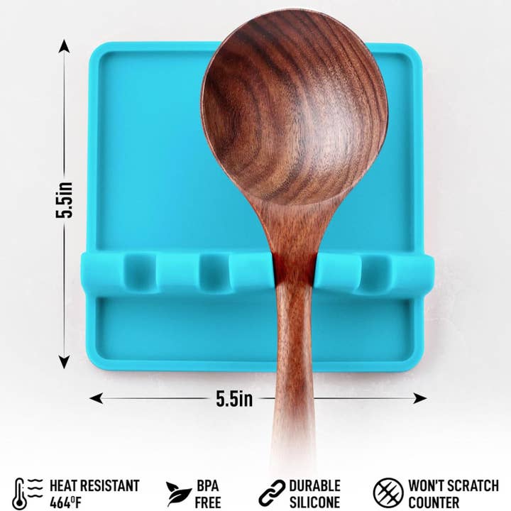 Zulay Kitchen - Wholesale Spoon Rest - Silicone Utensil Rest with Drip Pad for Multiple Utensils1