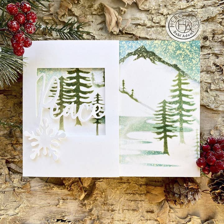 Hero Arts + Spellbinders Wholesale - Wholesale Stencil/Craft Die - Hero Arts Mountain Scene Stencil1