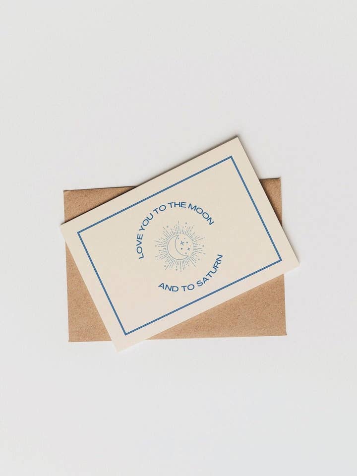 Love You To The Moon And To Saturn Card | Folklore Card for wholesale by Fleurs on Sunday
