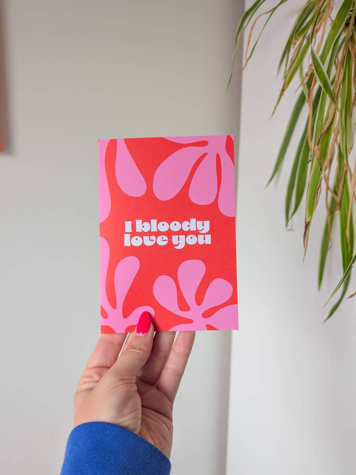 Biglietto d'auguri «I Bloody Love You» per la vendita all'ingrosso da parte di Louisa Kazig