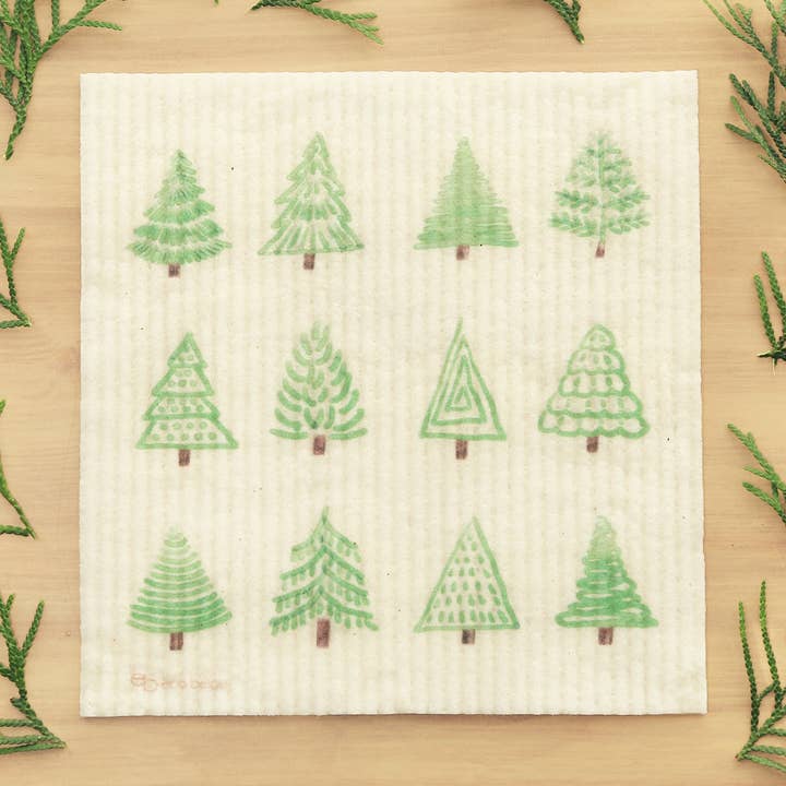 Christmas Tree Sponge Cloth for wholesale by Eco Beige