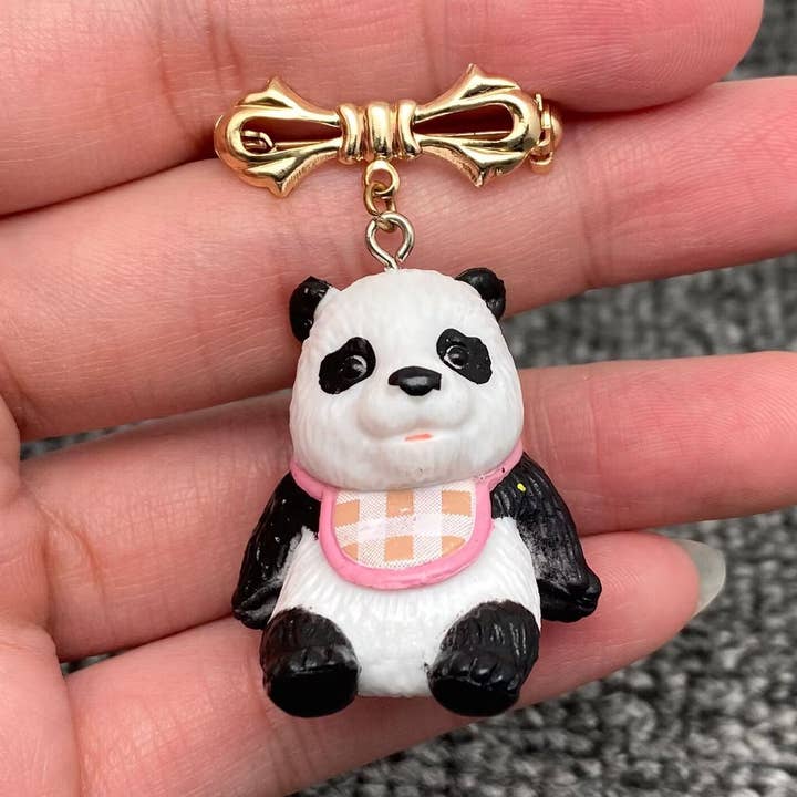 Resin Panda Brooch for wholesale by Mio Queena