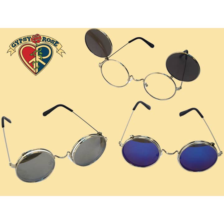 Gypsy Rose – Engroshandel Solbriller - Unisex – Vintage John Lennon Flip Up solbriller