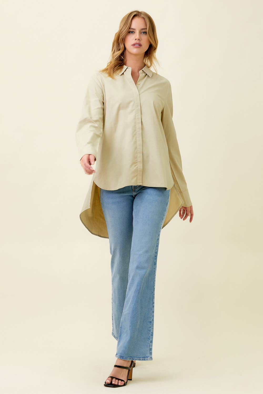 Mystree - Vendita all'ingrosso Camicia button down - Donna - 60263 Camicia posteriore con peplo0