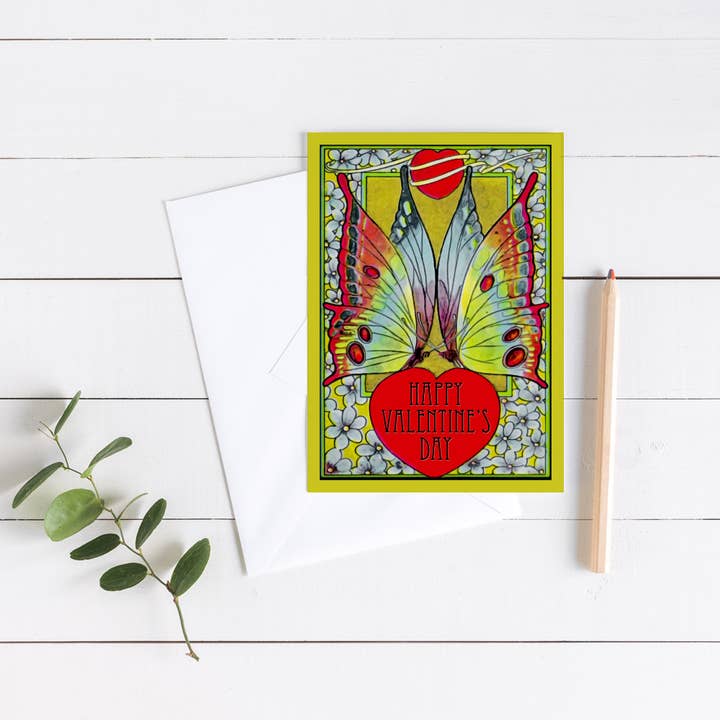 Butterfly Valentine Card for wholesale by Wright Card Company