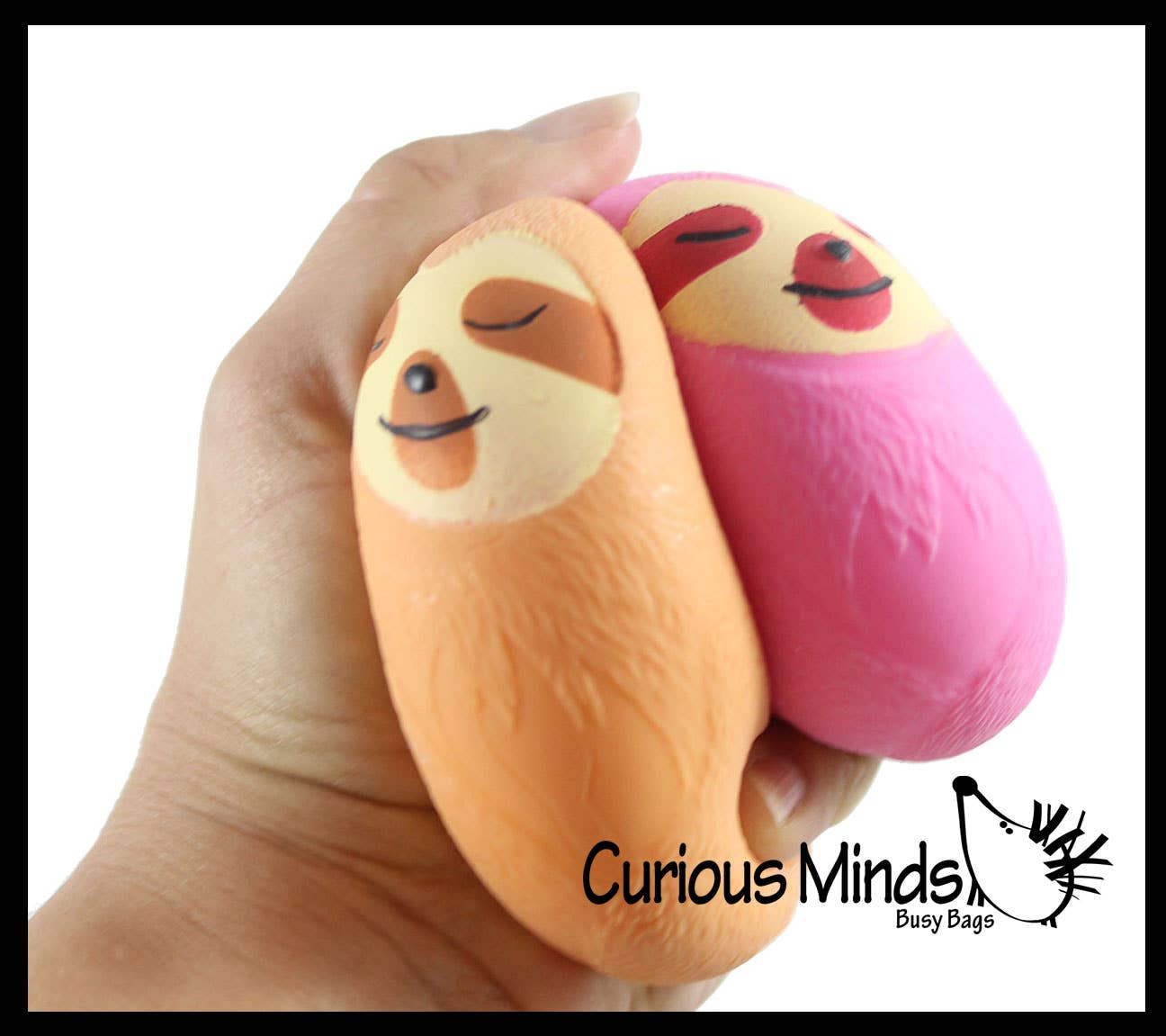 Curious Minds Toys - Wholesale Fidgetspeelgoed - Kinderen - 1 Marshmallow Sloth Animal Stressballen - Ultra Soft Kneadab8