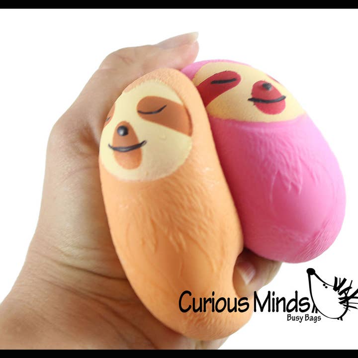 Curious Minds Toys - Wholesale Fidget Toy - Kids - 1 Marshmallow Sloth Animal Stress Balls - Ultra Soft Kneadab8