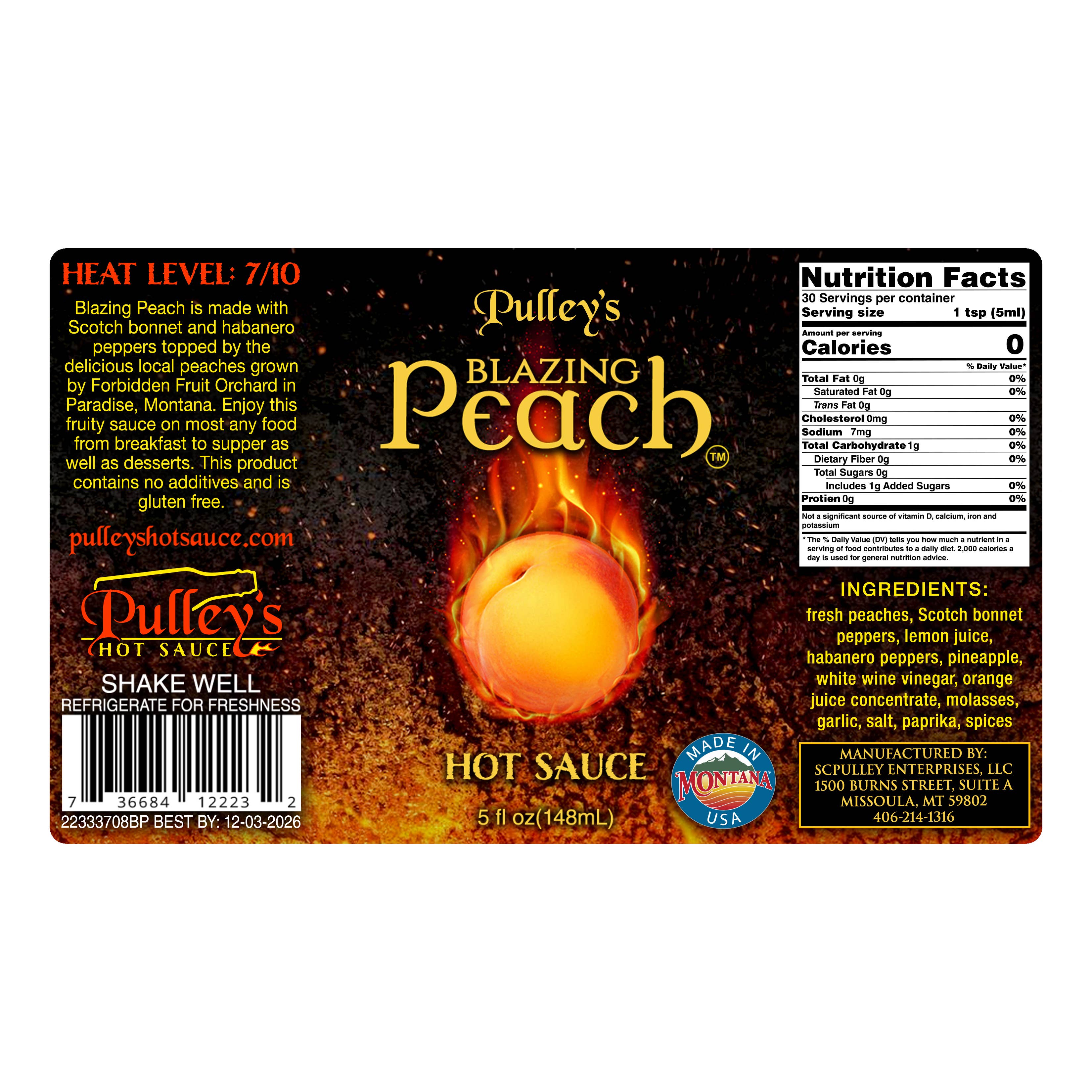 Pulley's Hot Sauce - Wholesale Hot Sauce - Blazing Peach2
