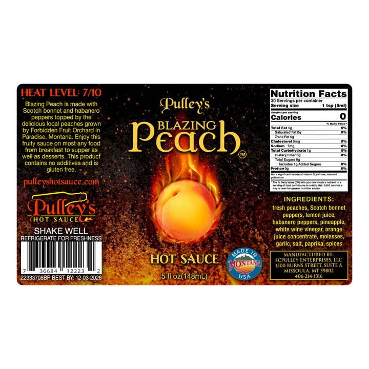 Pulley's Hot Sauce - Wholesale Hot Sauce - Blazing Peach2