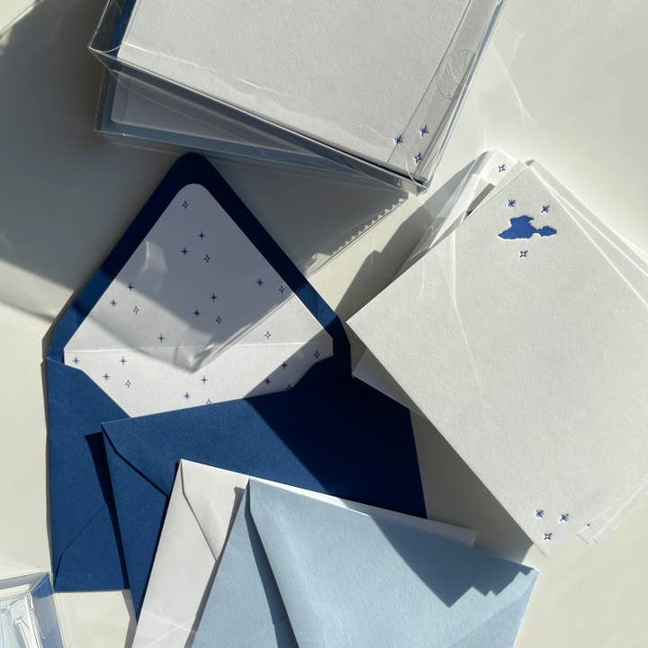 Made By Victoria Laine - Wholesale Stationery/Notecard Set - Put-in-Bay Letterpress Island Stars Stationery Set3