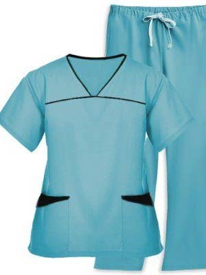 Conjunto de top de meia manga e meia manga Princess Seam com 6 bolsos e parte inferior com corte de bota por atacado de Scrubandmore