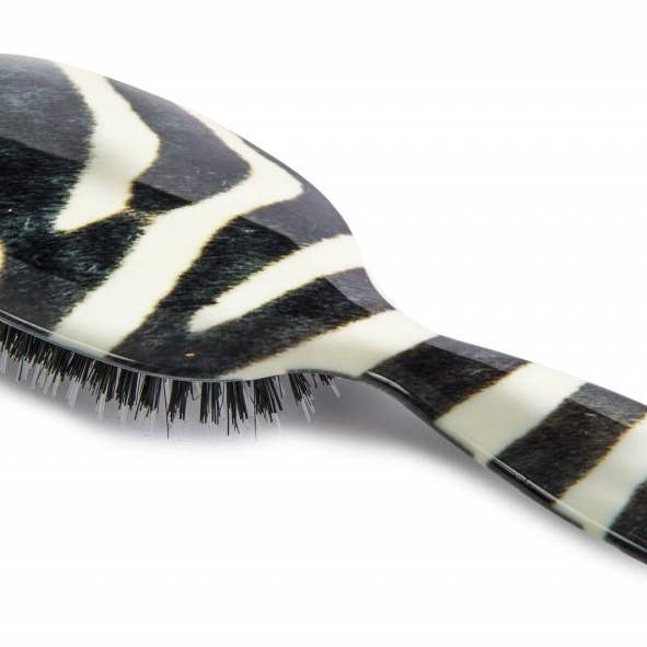 Rock & Ruddle Boar Bristle Hairbrush Zebra Print for wholesale by Rock & Ruddle
