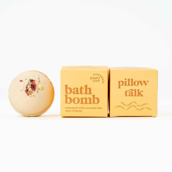 Ginger June Candle Co. - Wholesale Bath Bomb/Fizz - PILLOW TALK • 100% BOTANICAL BATH BOMB •