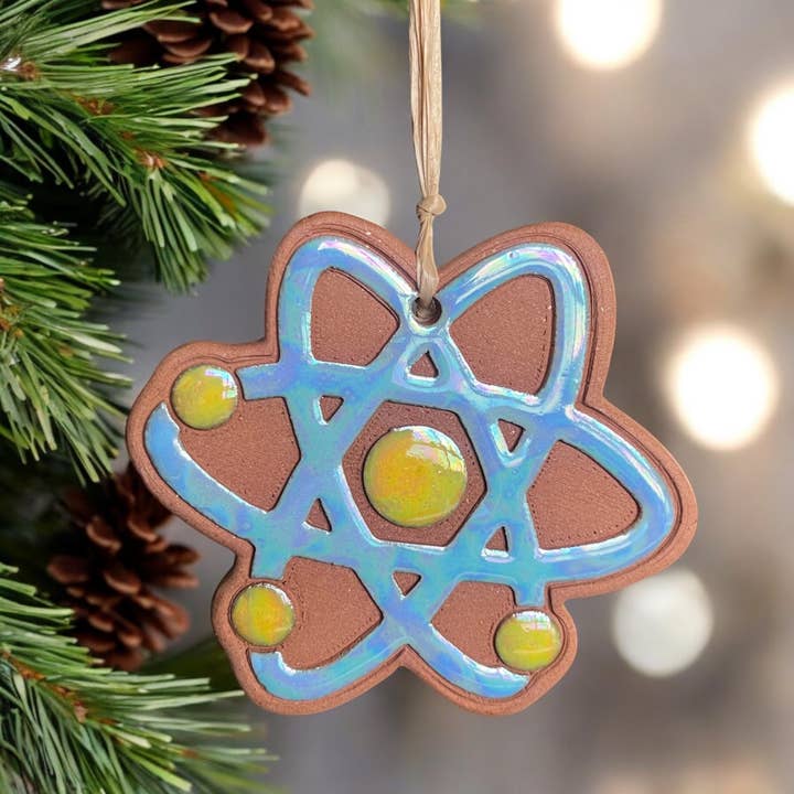 Atom (w/Opalescent Sheen) Artisanally Crafted Ornament for wholesale by Little Clay Hen