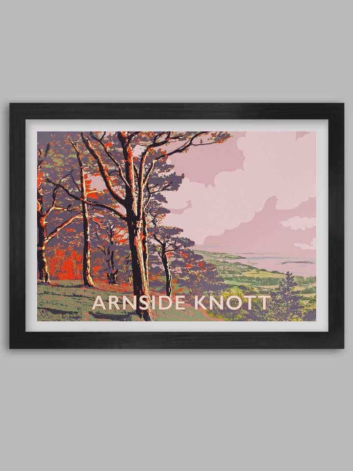 Arnside Knott Retro Stijl Poster Print voor wholesale door The Northern Line